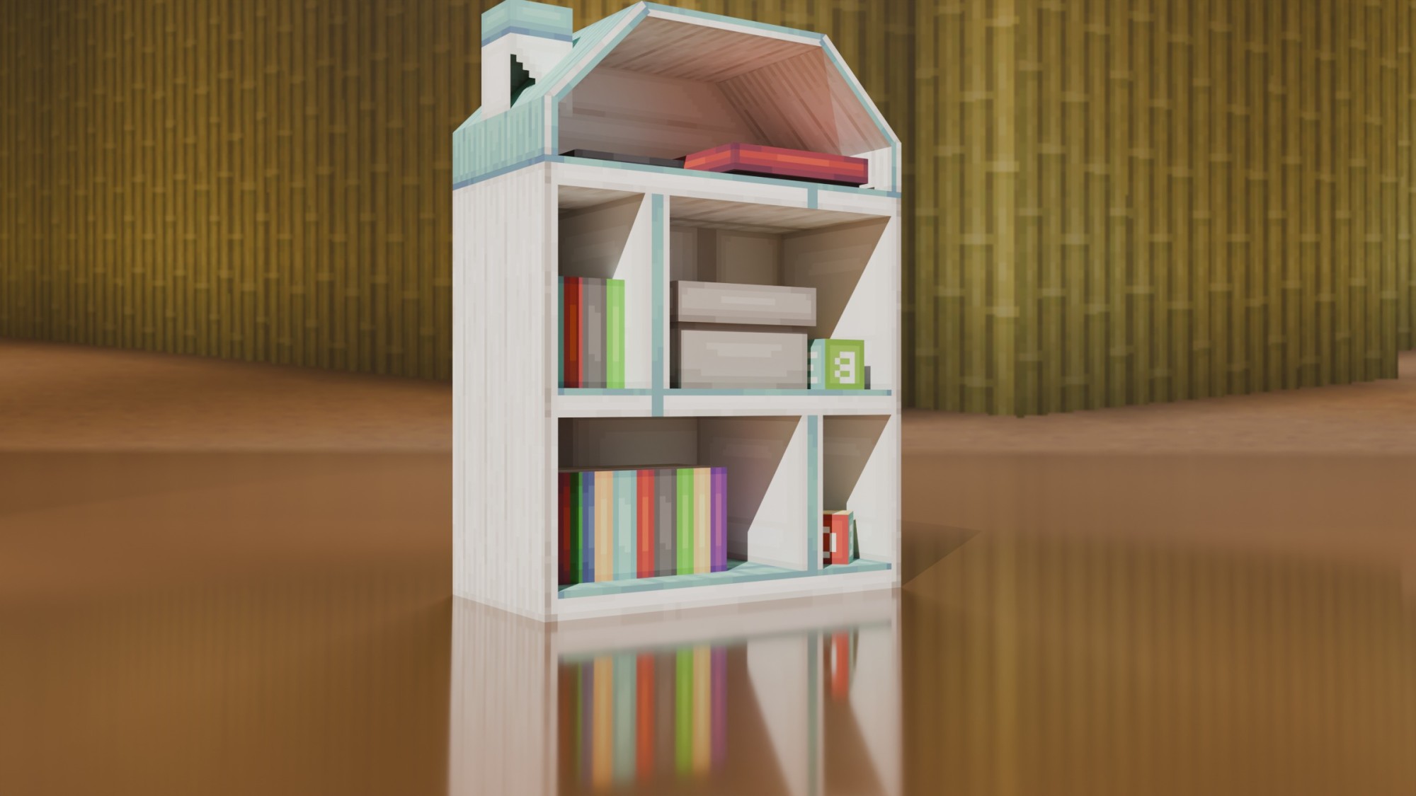 Toy Bookshelf II — cosmetic Furniture v2 item on the NovaVoid Cat Civilization Minecraft server