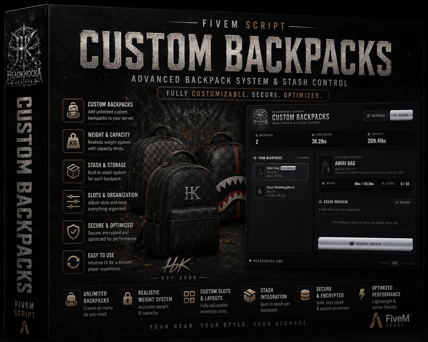 HEADKNOCKA CUSTOM BACKPACKS  [ESCROWED]
