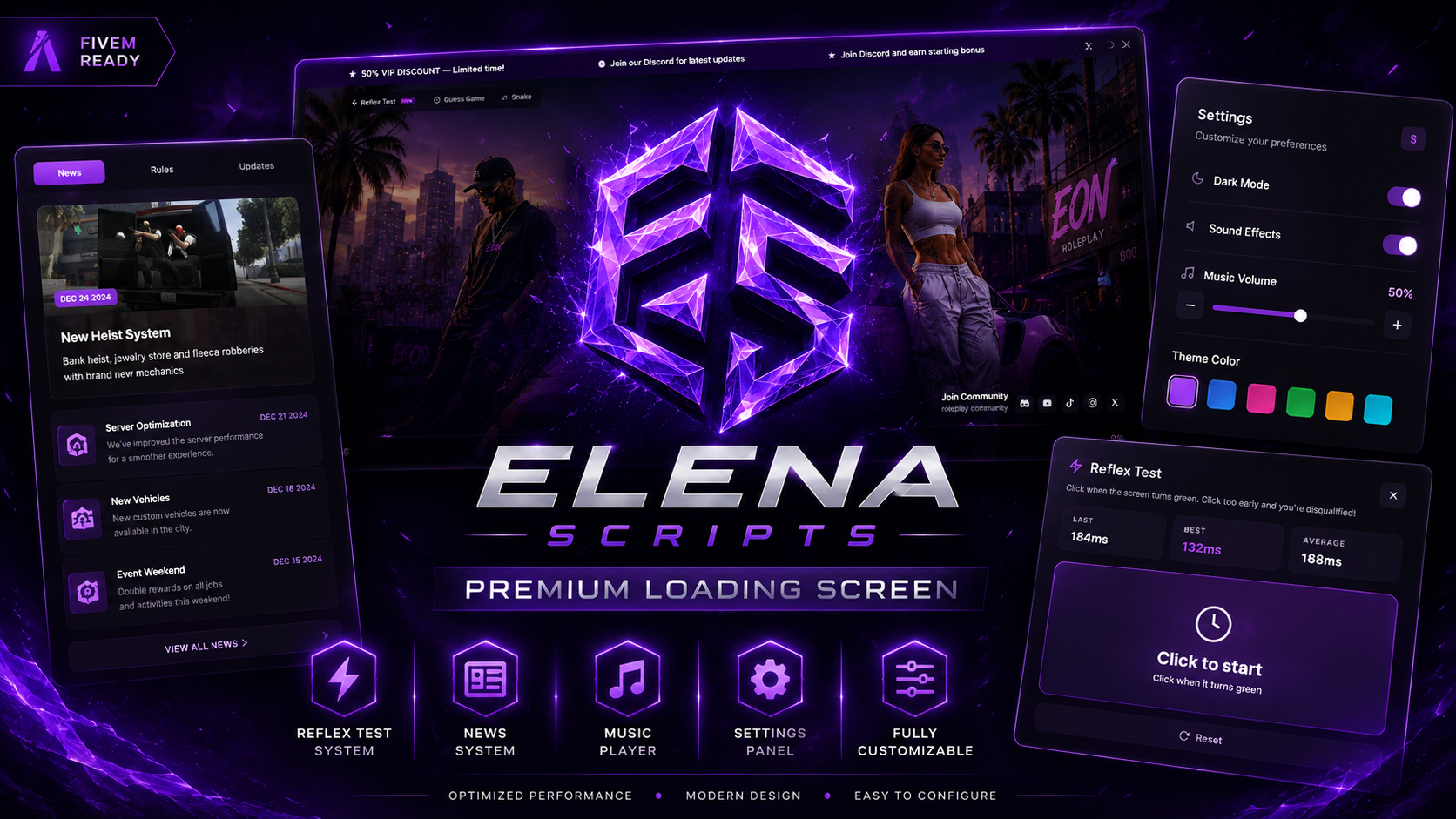 Elena Loading Screen V3 | 3 Mini Games | Discord Integration