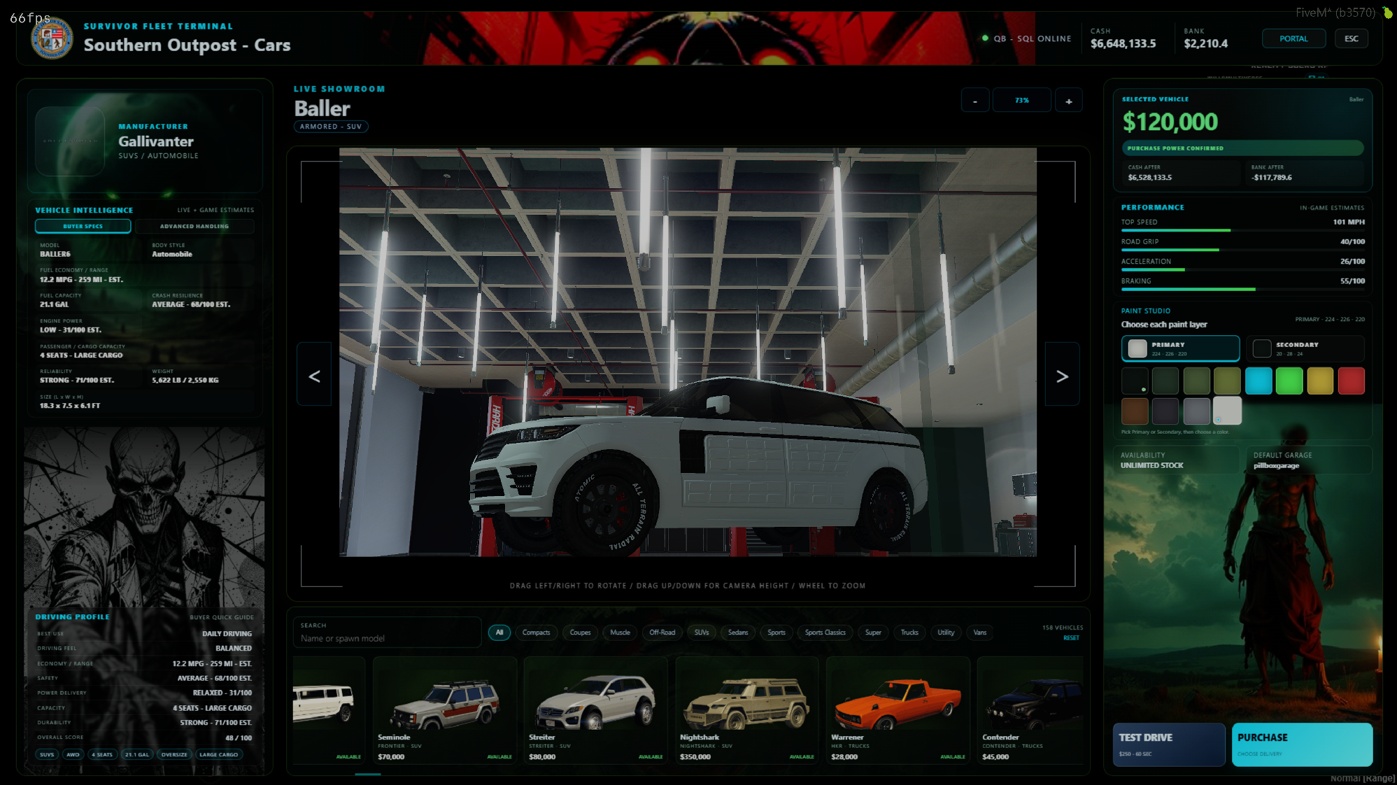 Vehicle Shop and player-owned vehicle business system