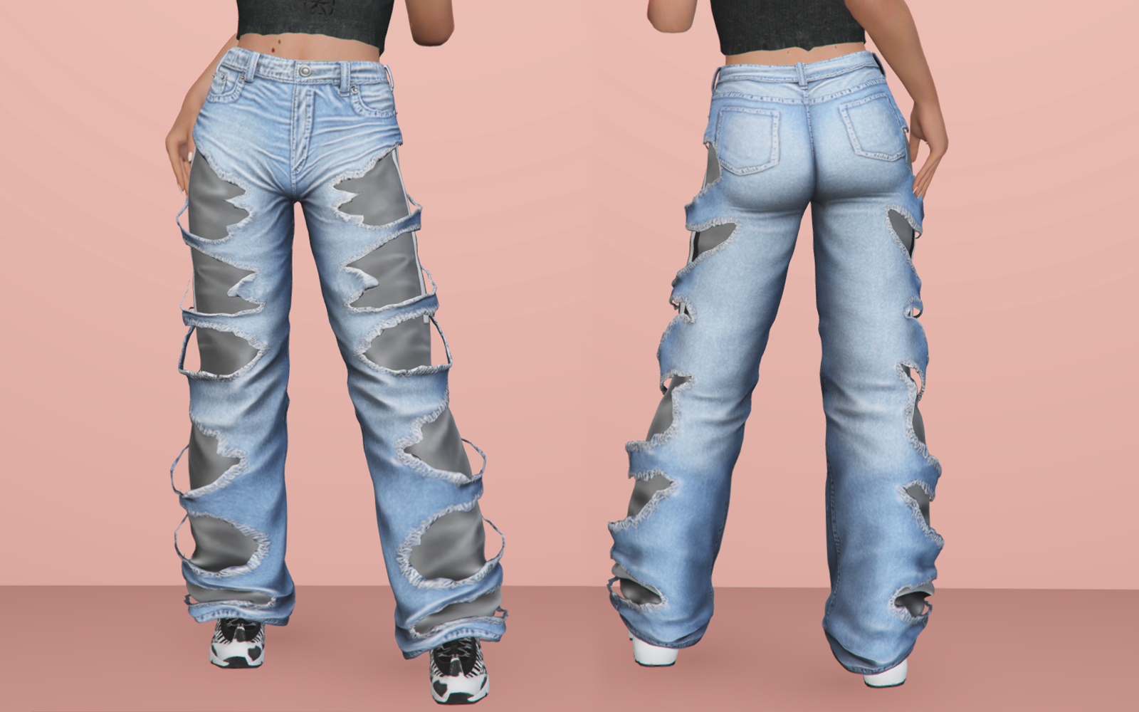 #003 Double Ripped Jeans
