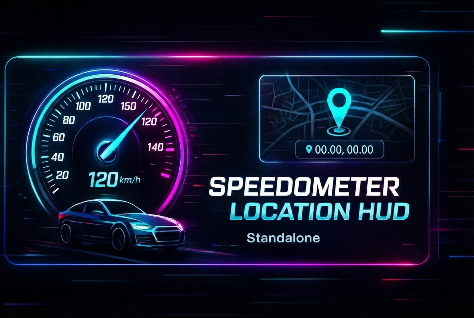 VENUS | FiveM Scripts · Speedometer + Location HUD (Standalone )