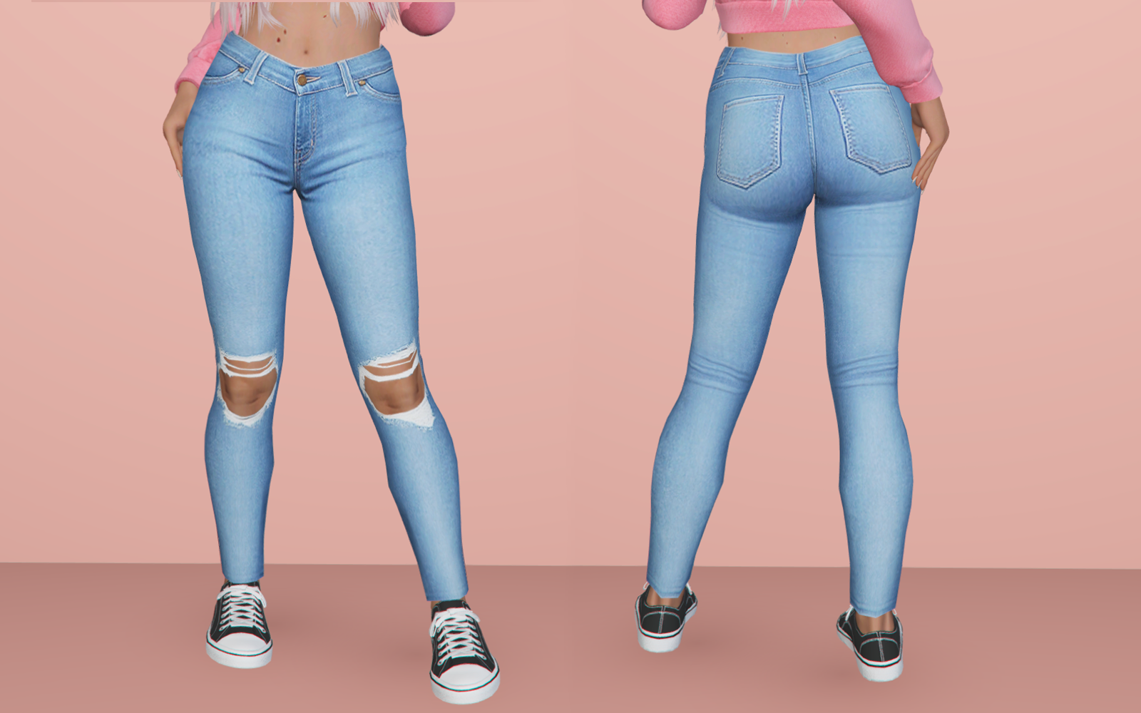 #006 Knee Rip Skinny Jeans