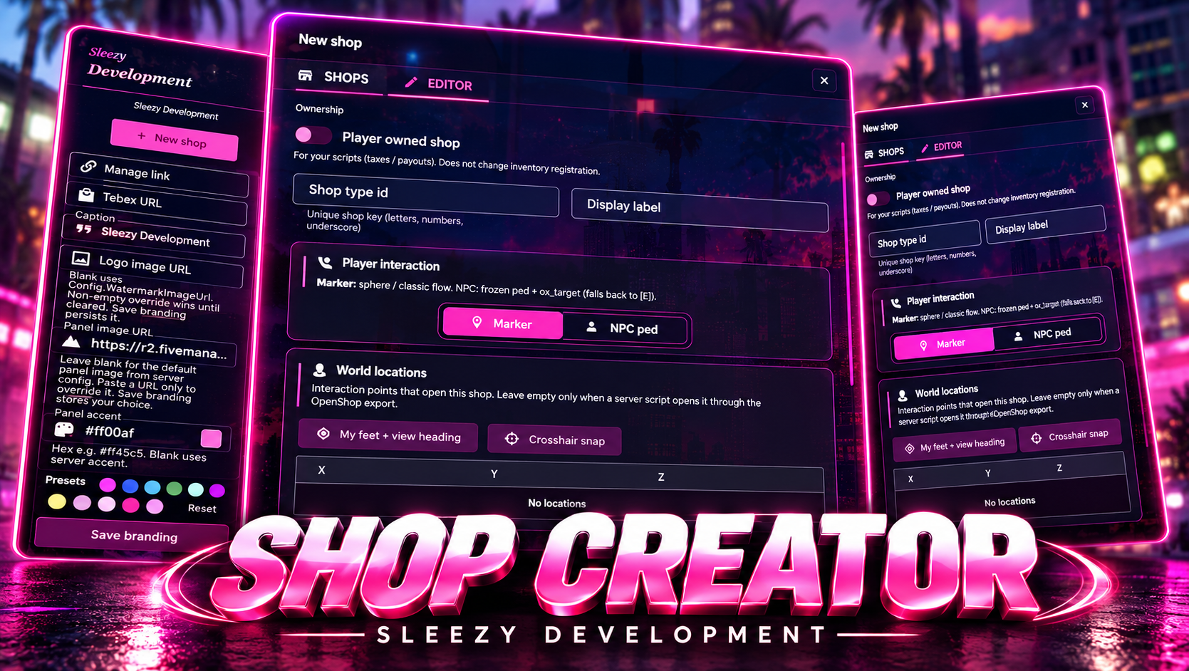 Sleezy Development • Advanced Shop Creator (ESX, QBCore, QBOX & Standalone)