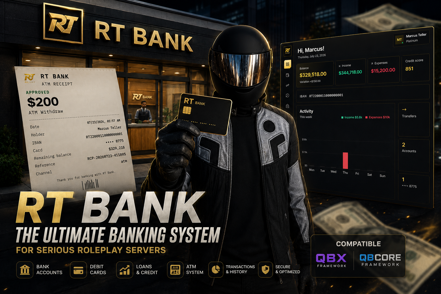 RT Bank | Premium Banking (QBCore / Qbox)