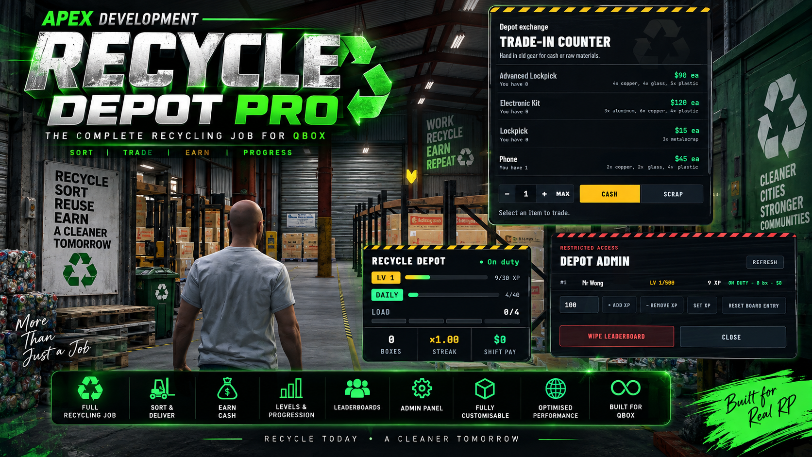 RECYCLE DEPOT PRO — The Complete Recycling Job for QBox