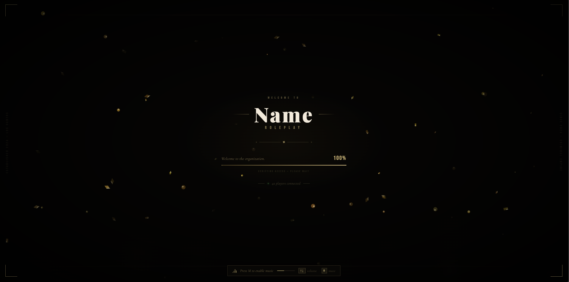 FiveM Loading Screen | Dark Mafia Theme | Gold Particles | Fully Configurable