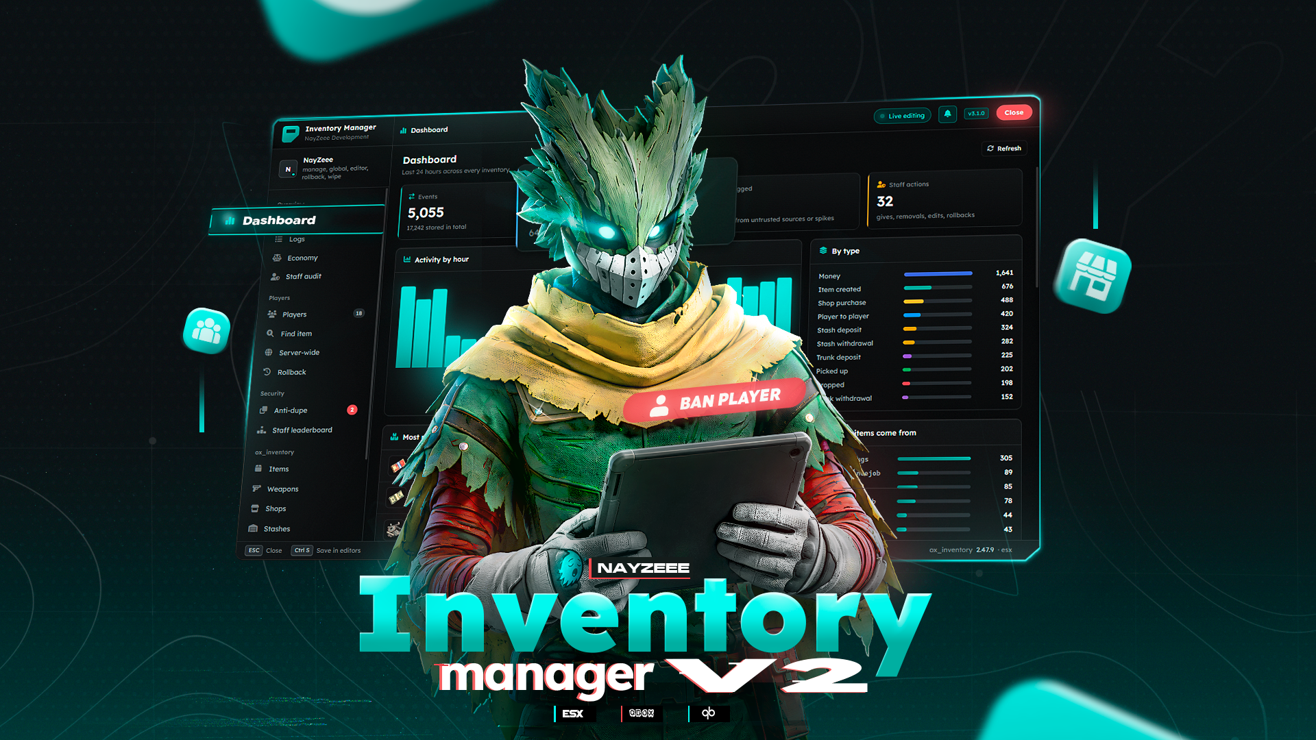 NayZeee - Inventory Manager V2 (Logs, Anti-Dupe & Live Item Editor)