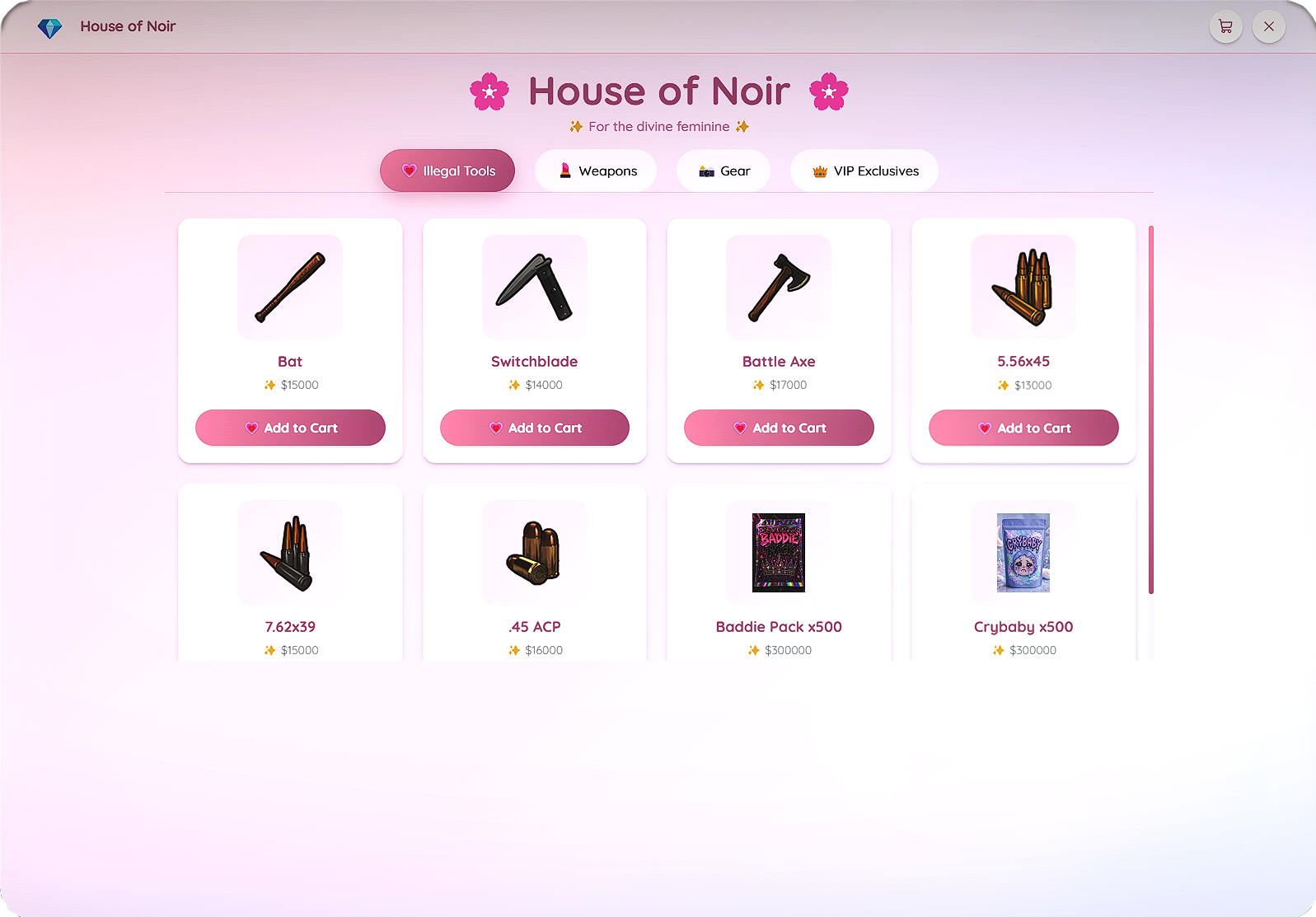 🌸 House of Noir — Black Market