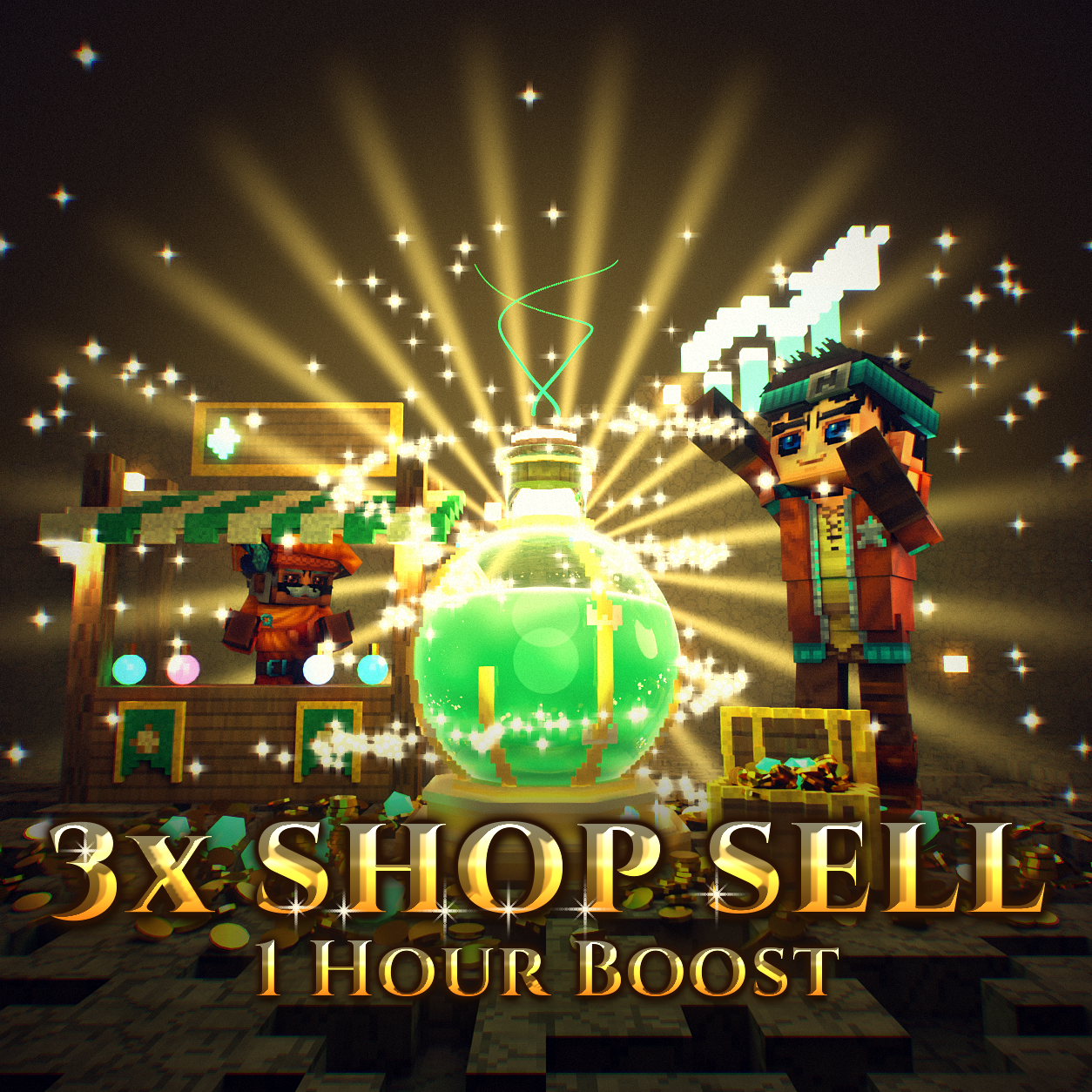 1 Hour 3x Global All-Categories Shop Sell Boost
