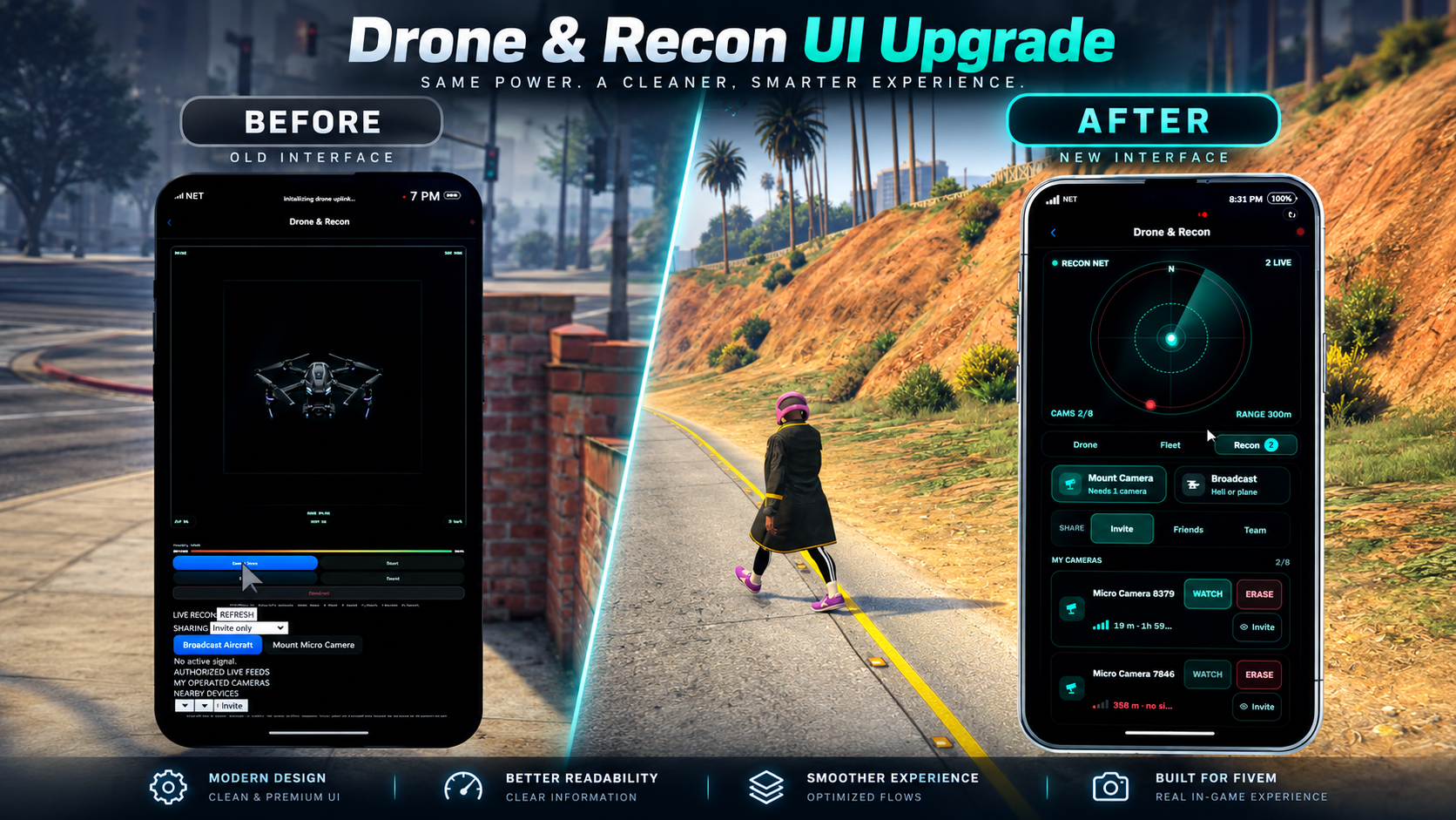 RS Phone Drone & Recon | Complete UI Overhaul + Micro Camera System | Fivem