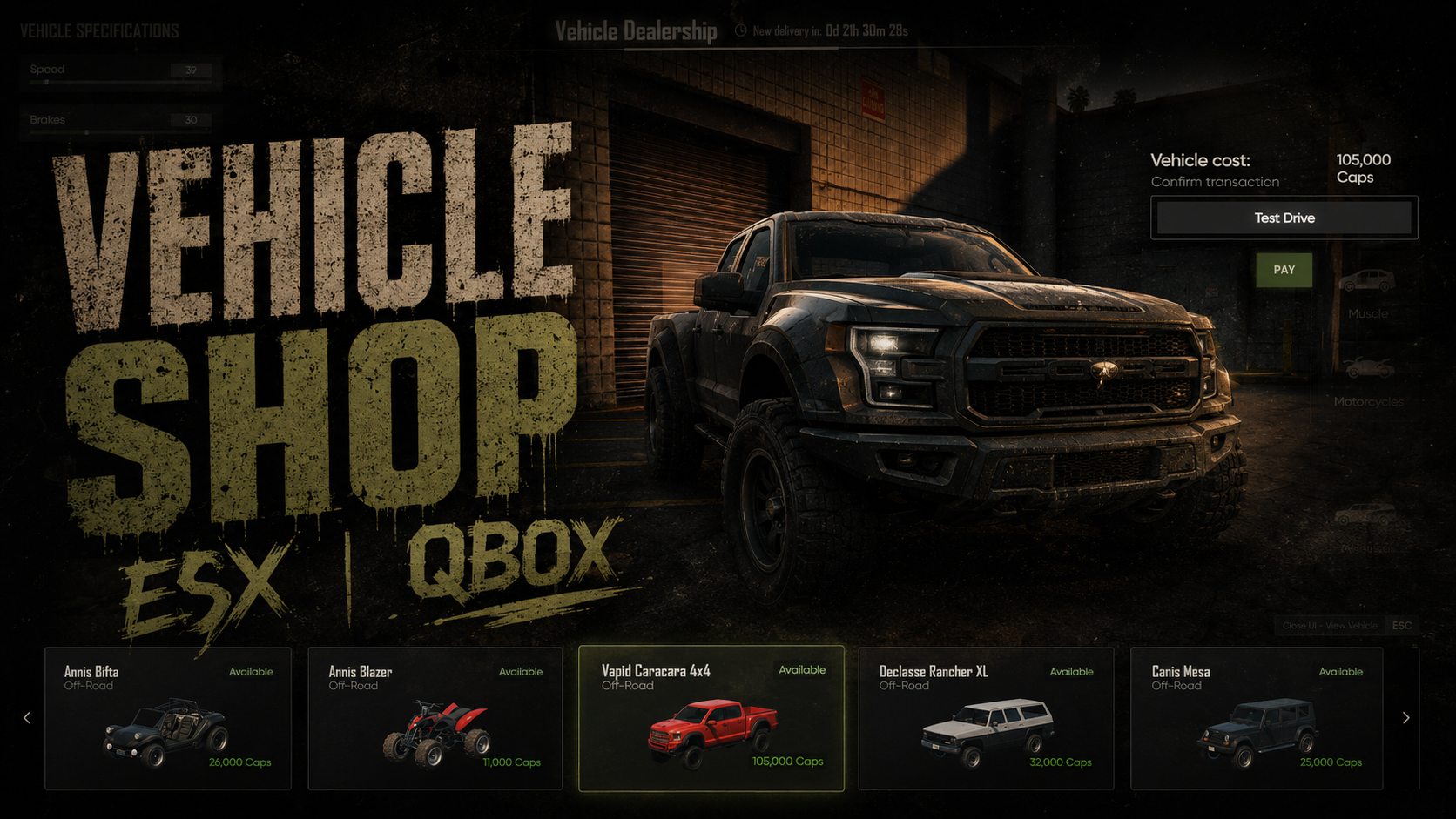 VEHICLE SHOP (ESCROW)