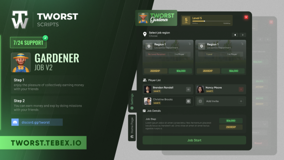 [Multiplayer Gardener Job V2] OPEN QB ESX QBOX