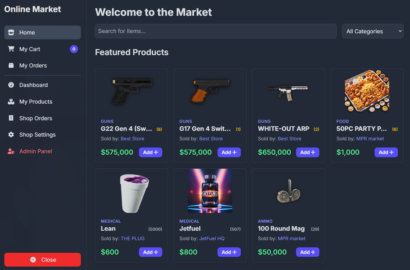 🛒 Underground E-Commerce Marketplace Ownership