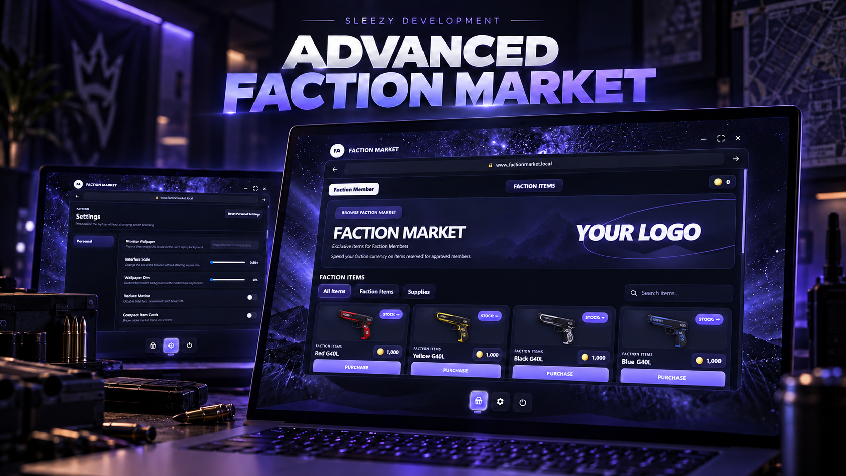 Sleezy Development • Advanced Faction Market (ESX, QBCore, Qbox, & Standalone)