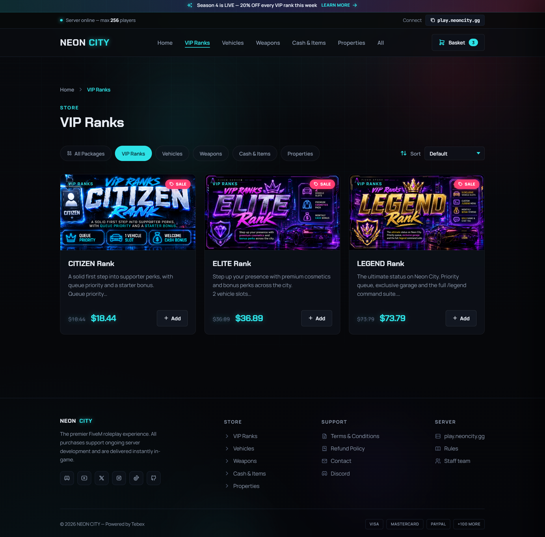 NEON CITY - Premium TEBEX theme