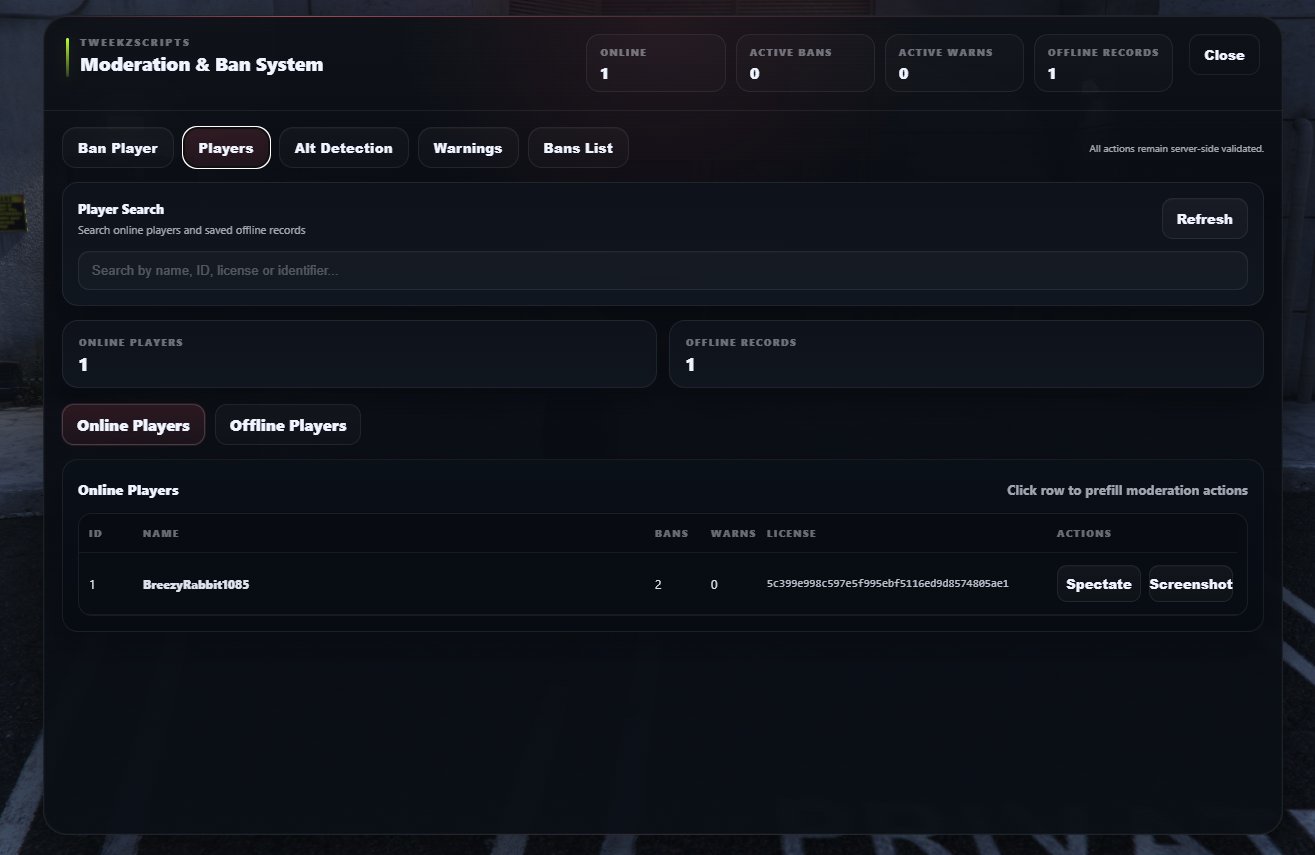 Ban System (Standalone)