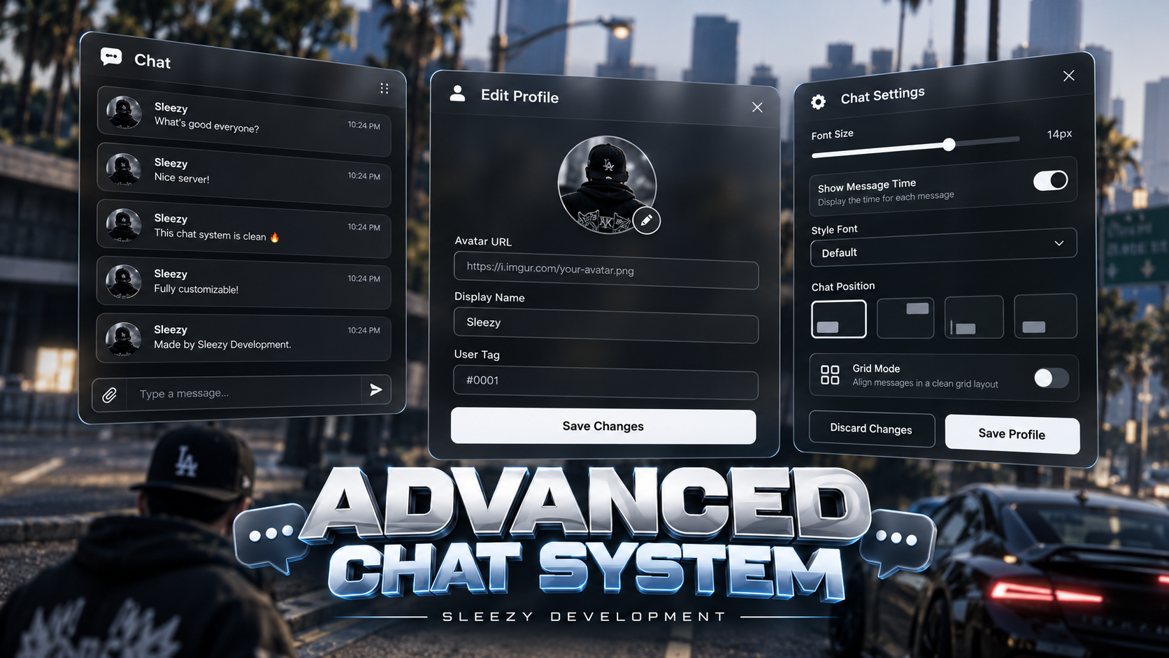 Sleezy Development • Advanced Chat System (ESX, QBCore, QBOX & Standalone)