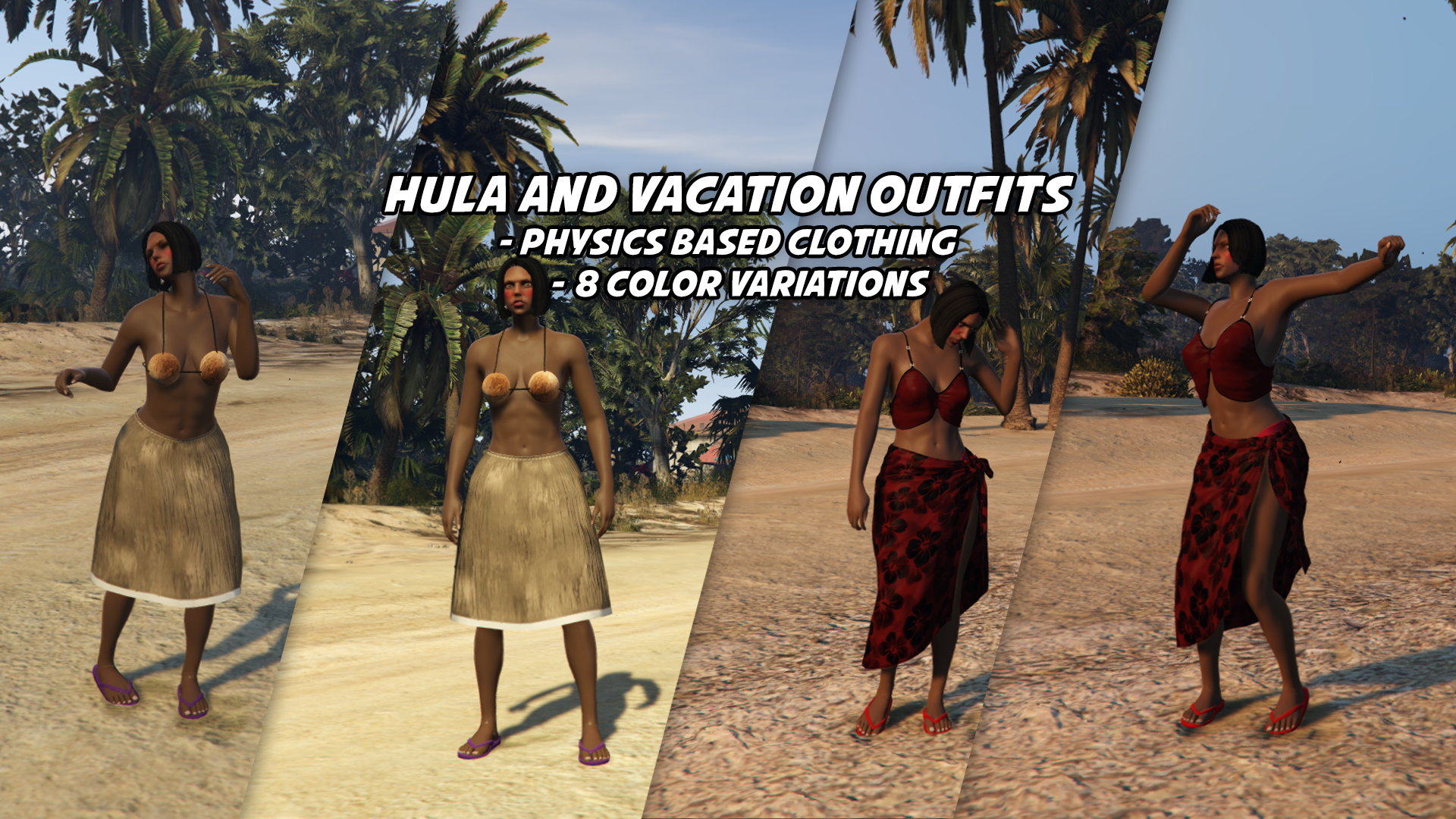Hula/Vacation Outfit Pack (+ Physics)