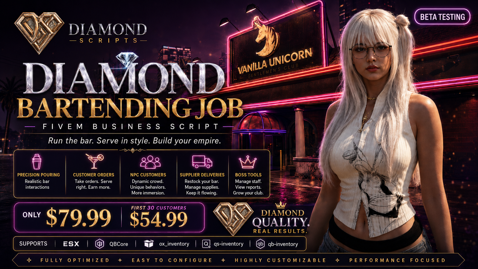 Diamond Bartending Job