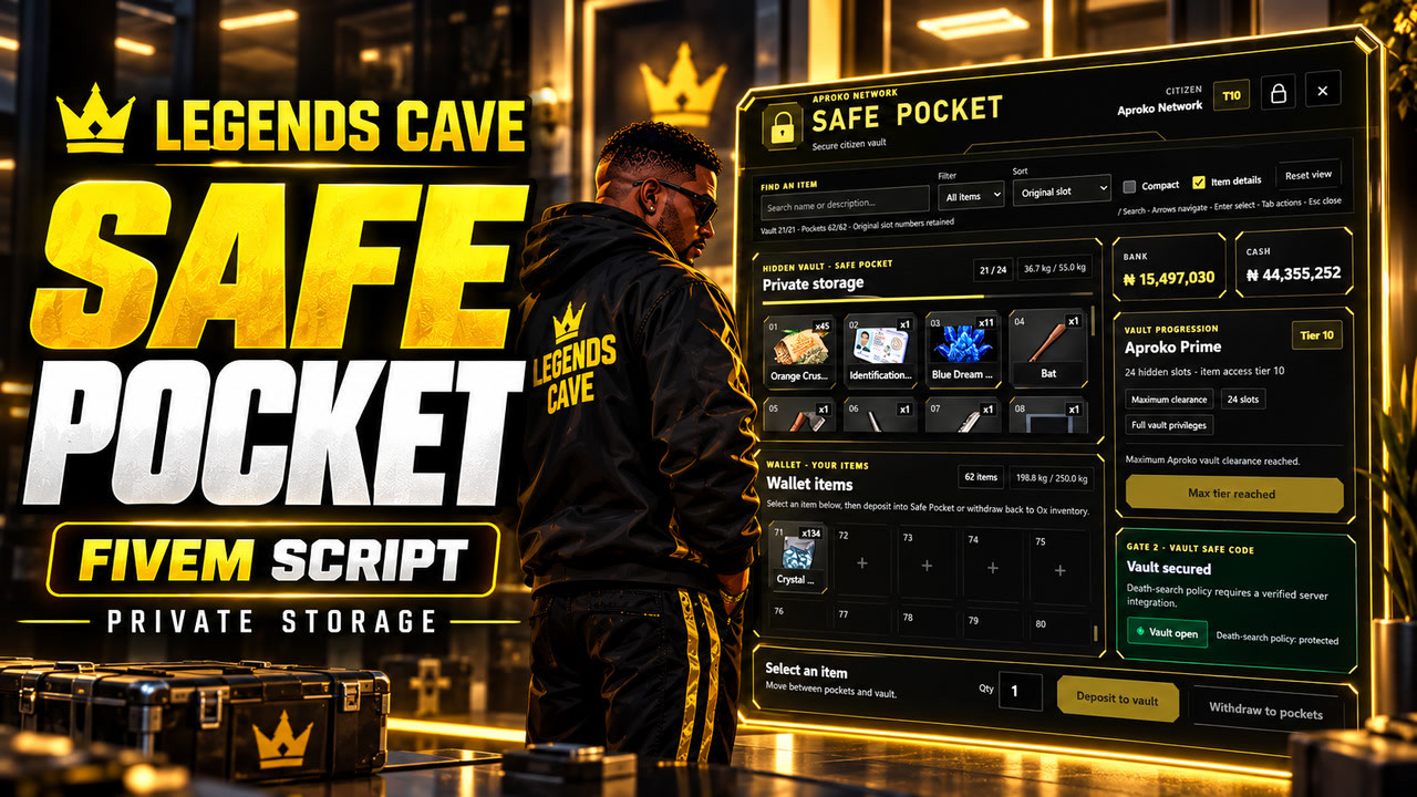 Legends Safe Pocket | Private Vault & Wallet System product artwork