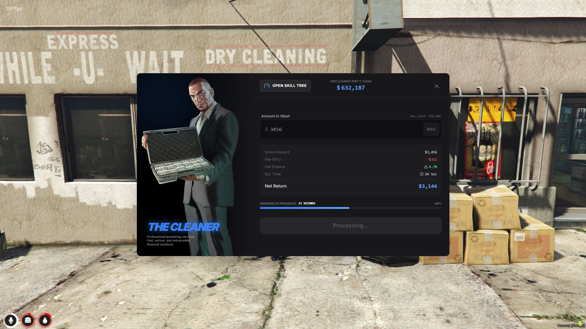 [Money Wash (Blue Theme)] QB-CORE QBOX ESX {fa-solid fa-unlock Open Source}