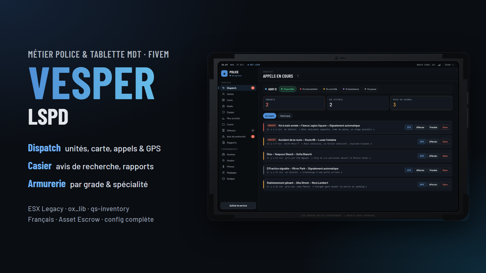 PACK SERVICES — Vesper LSPD + Vesper EMS