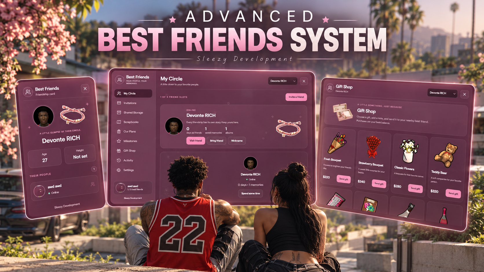 Sleezy Development • Advanced Best Friends System (ESX, QBCore, Qbox, & Standalone)