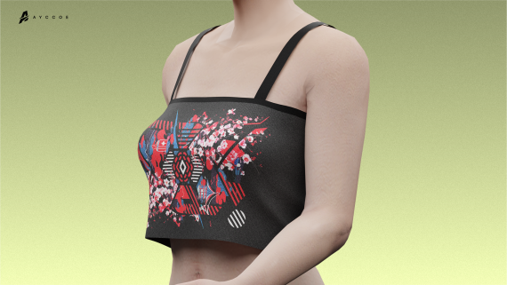 Japanese Inspired Crop Top (MP Female)