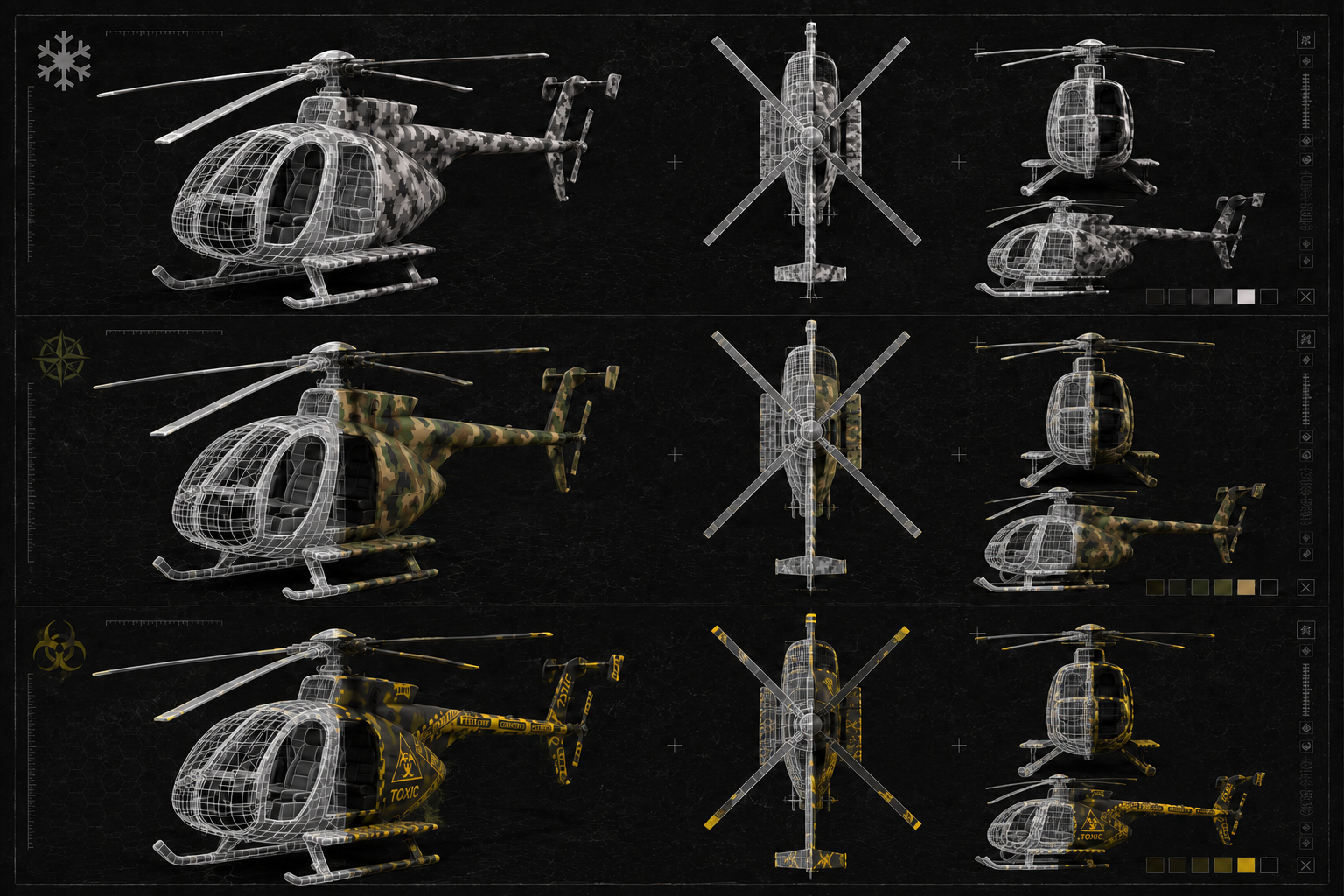 Vehicle Skins: MH6 Helis