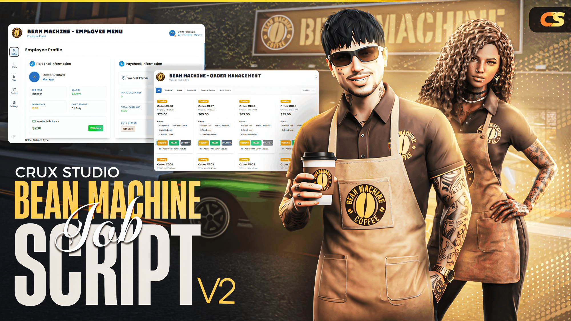 [BEAN MACHINE JOB V2] QBCORE QBOX ESX { SCRIPT}