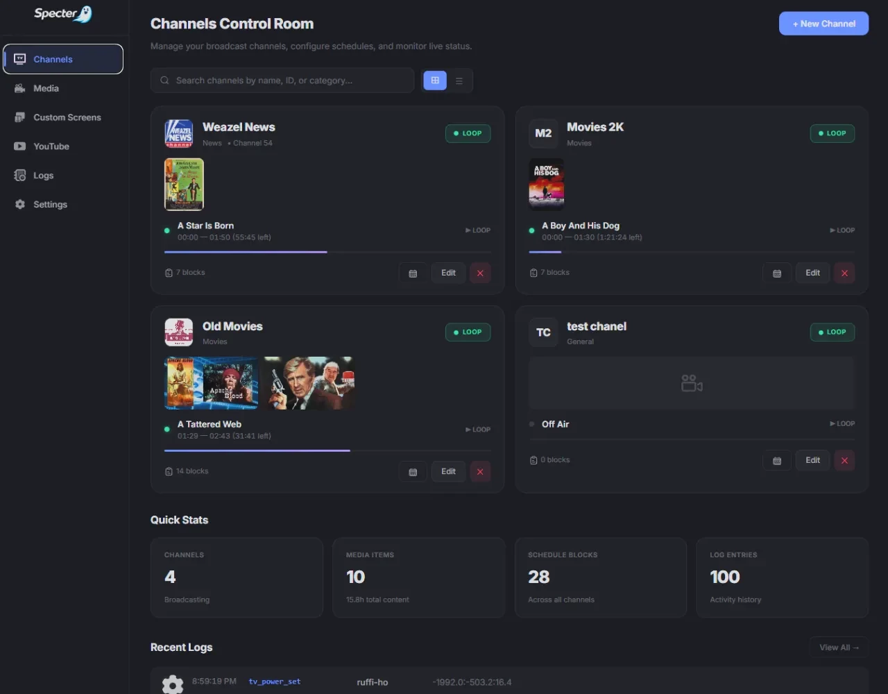Specter - TV & Broadcast Network Simulator