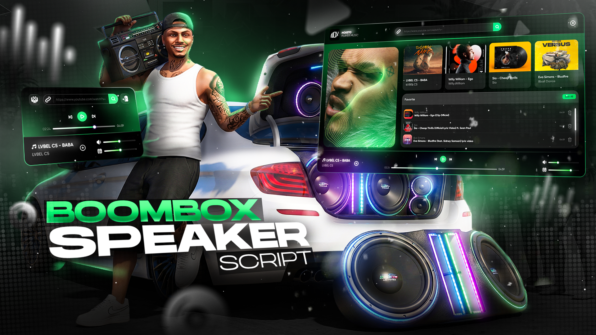 Speaker / Boombox / Carplay - Sync 3D Audio 3 Diffrent Effects - 6 Boombox Model [STANDALONE] | wais