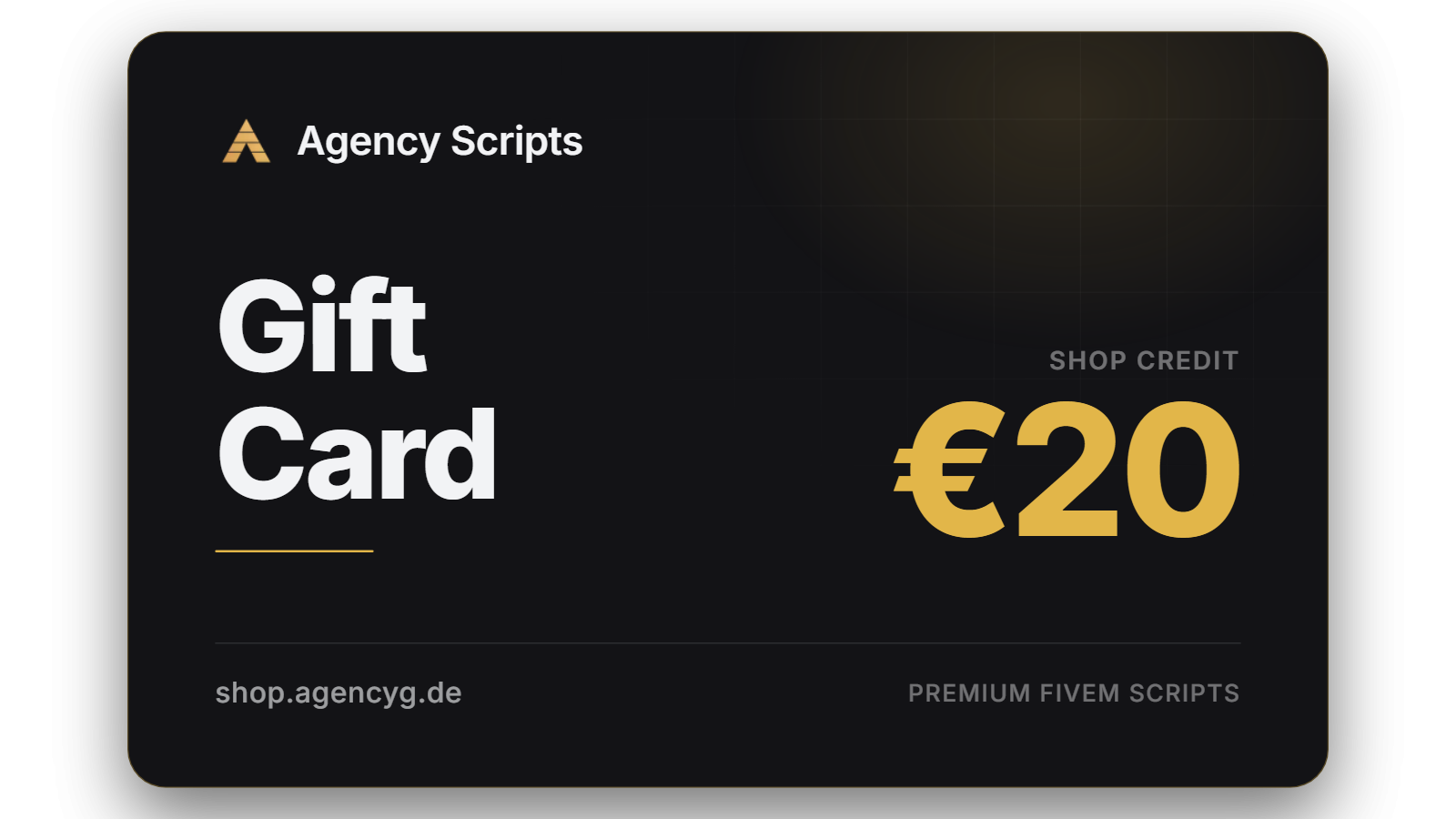 20€ - Gift Card Agency Script