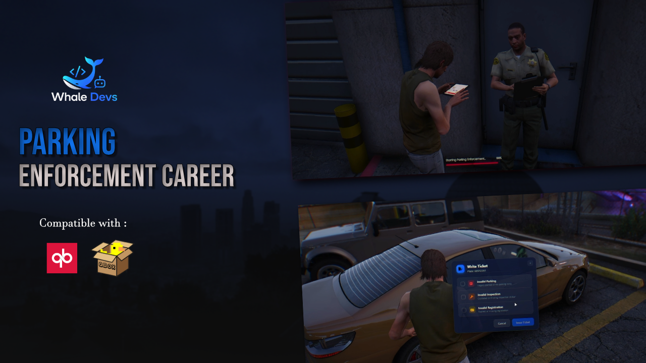 🚓 Parking Enforcement Career | Qb-core - Qbox - ESX