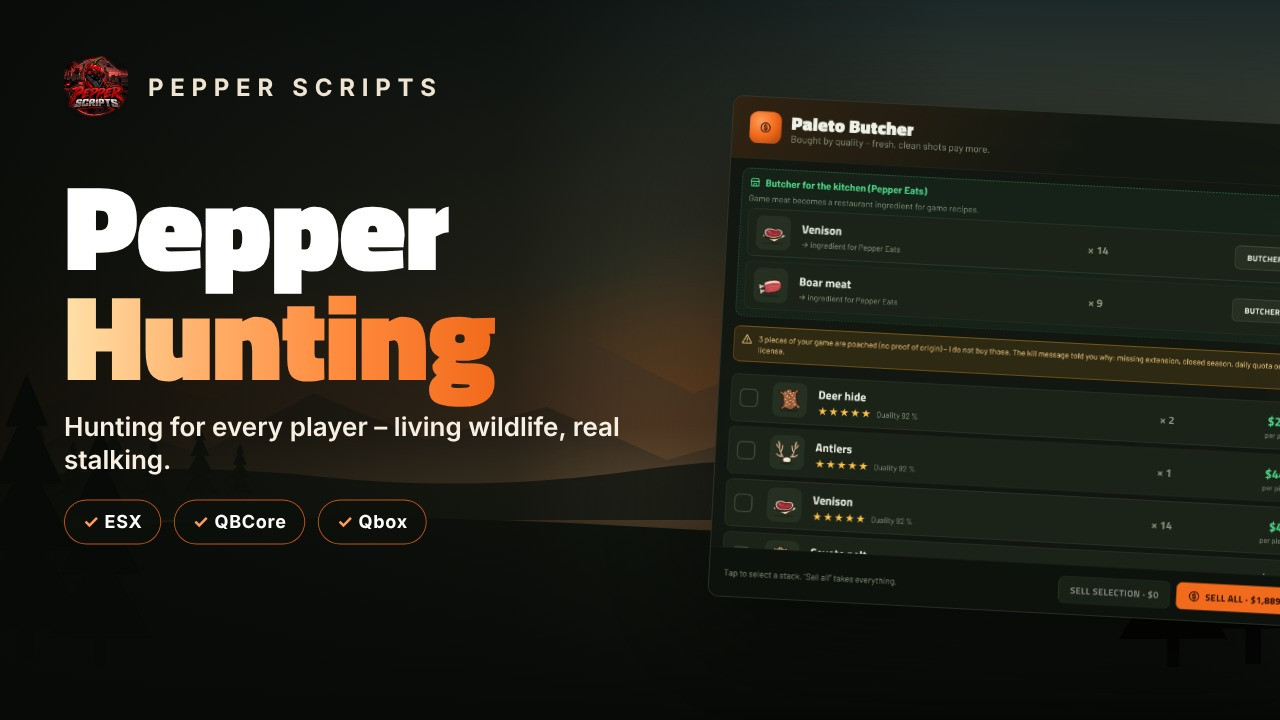 Pepper Hunting – FiveM Hunting Script