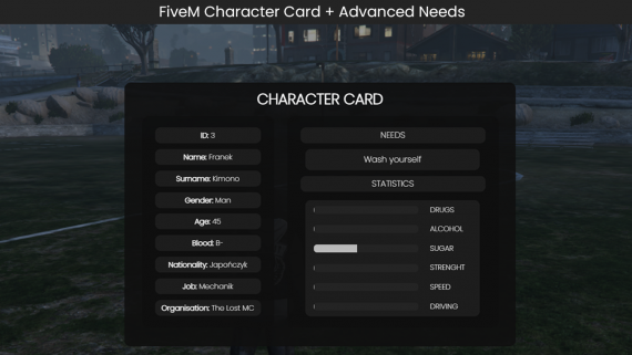 Character card + advanced needs [QBCore]