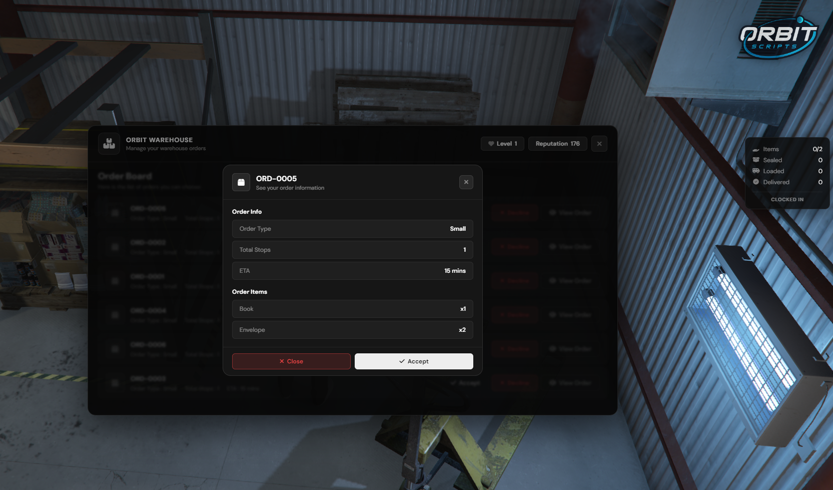 Orbit – Warehouse Job