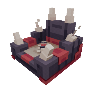 Carnotaurus Bed — cosmetic Furniture - Dino Cats item on the NovaVoid Cat Civilization Minecraft server