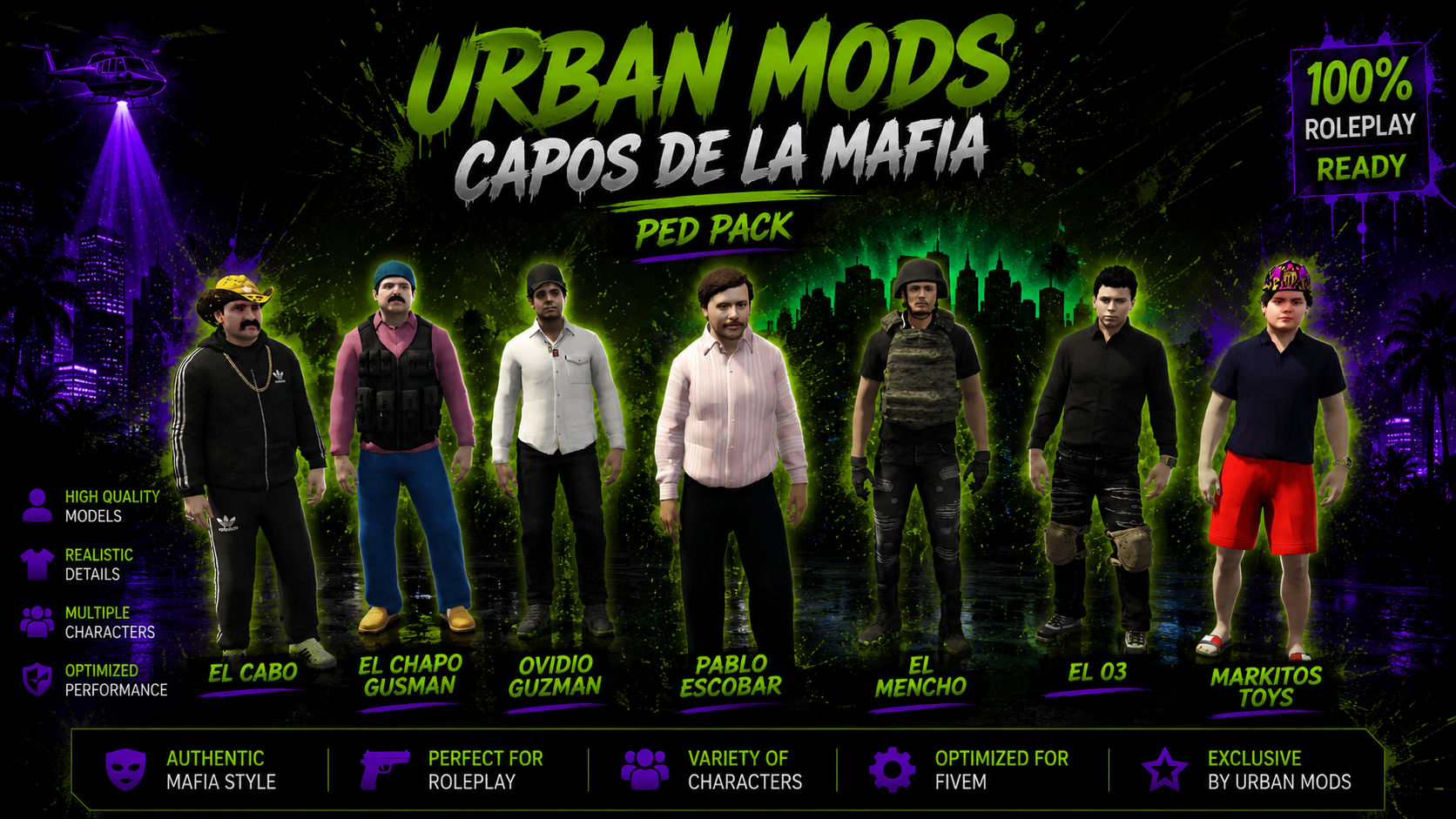 🔥Exclusive Pack  MAFIA – 7 Custom Peds for FiveM🔥 - [Open Source]