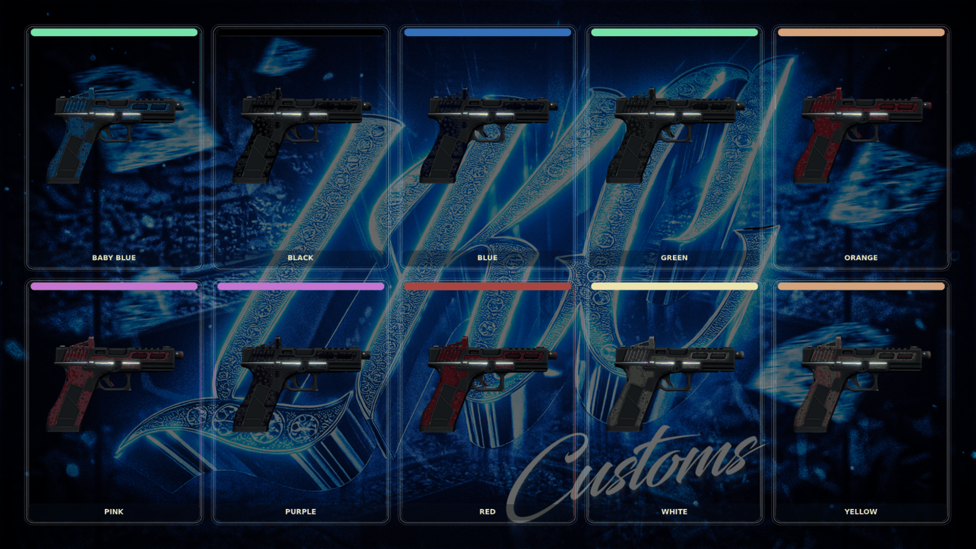 Chrome/Iced Bandanna Semi Pistol Pack (10 Colors)