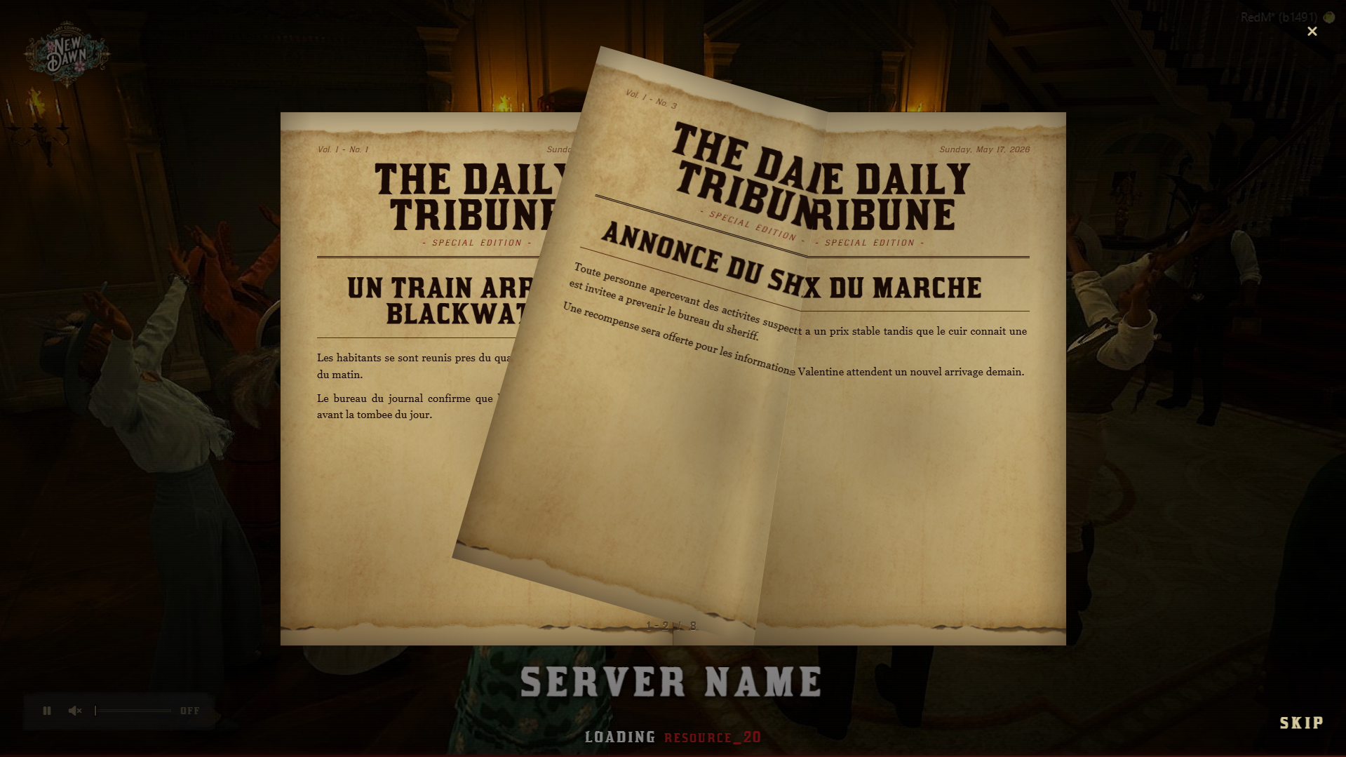 Loadingscreen —Newspaper (VORP/RSGCore)