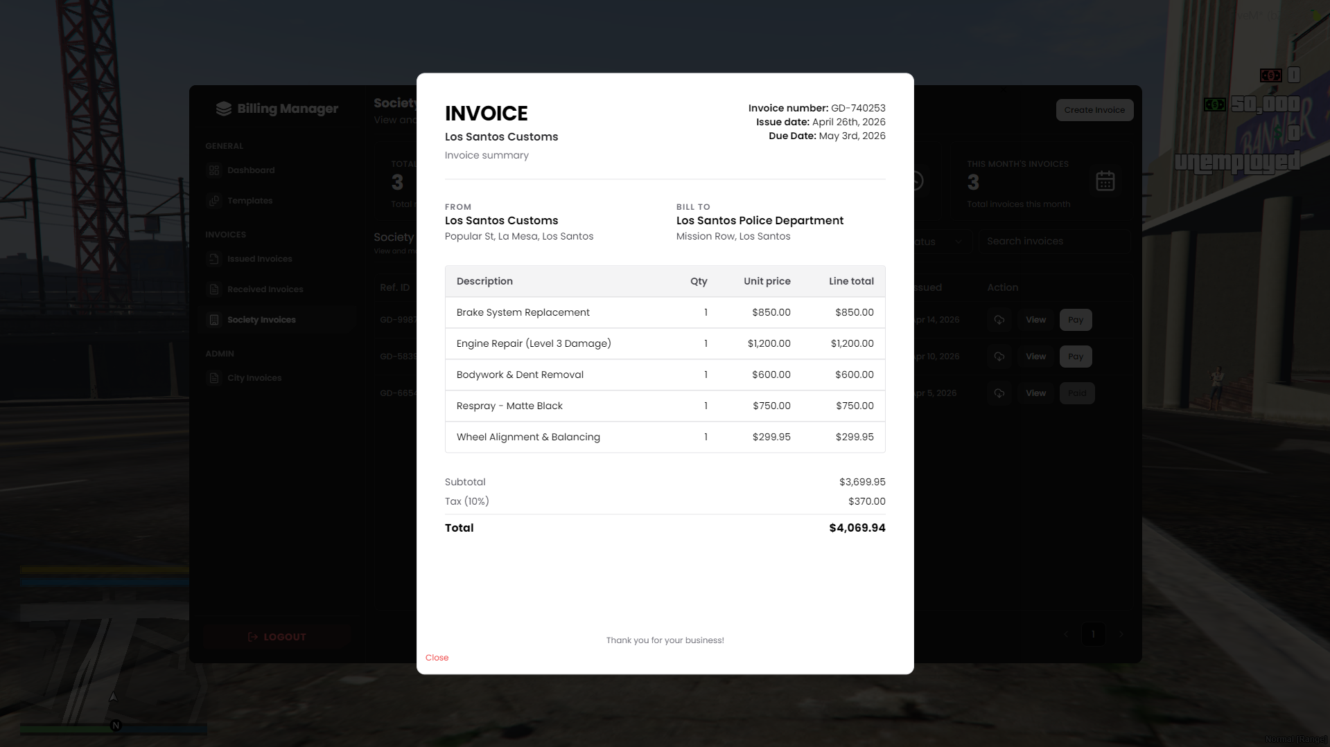 [Billing] ESX QBCore Qbox {ESCROW}