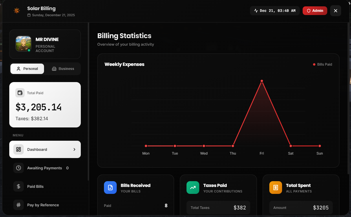 SOLAR SCRIPTS · SOLAR BILLING [ESX,QB,QBOX]