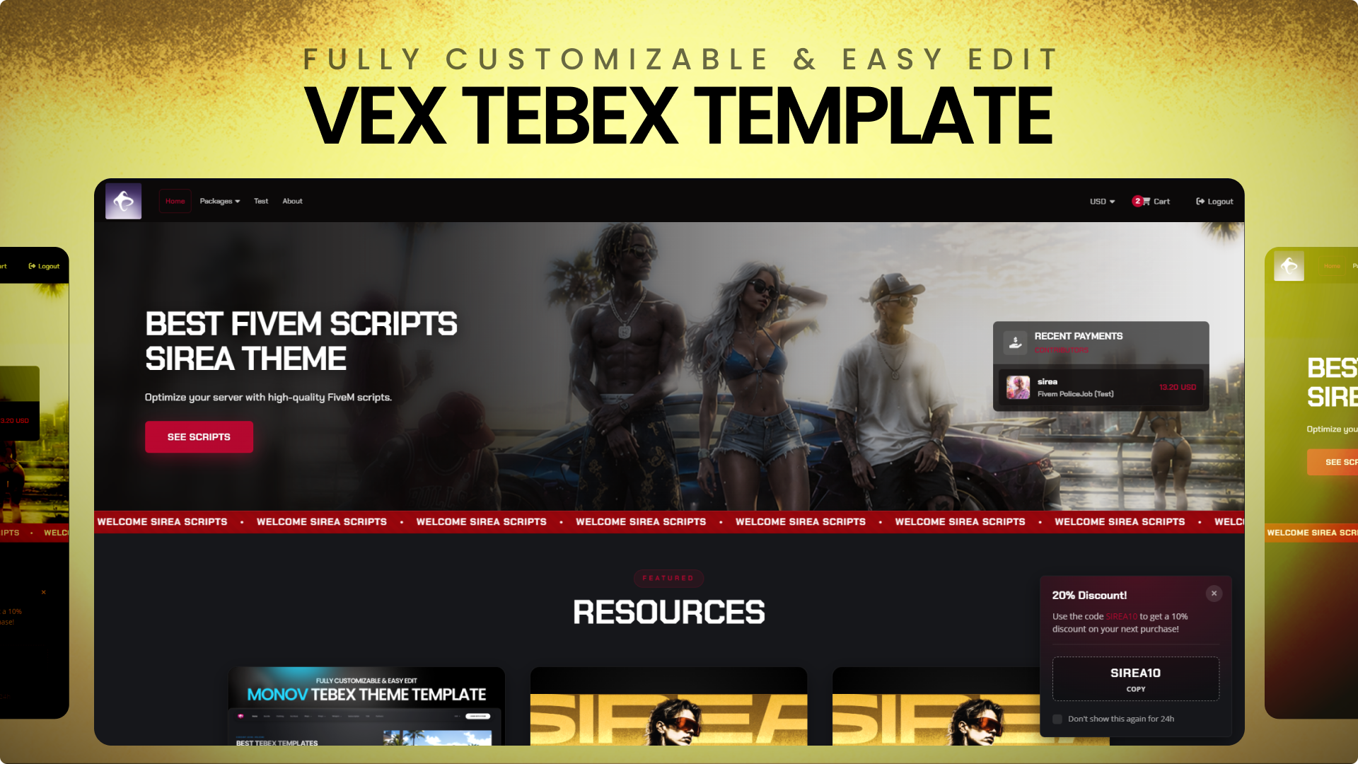 VEX - Tebex Theme Template (New Update)