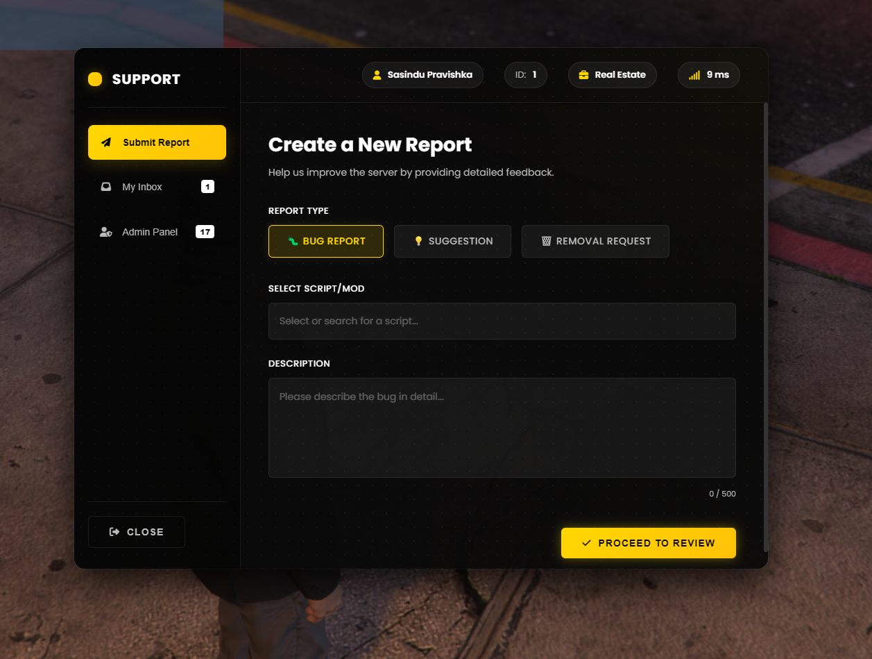 FxBugsNrepo | The Ultimate FiveM Report Menu + Discord Logs