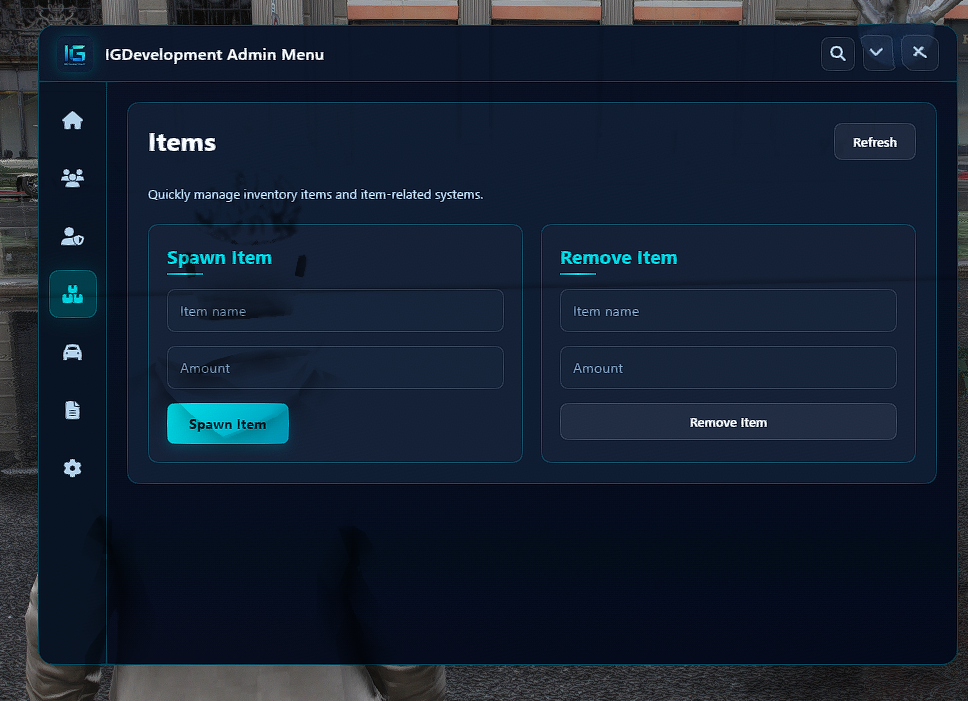 IG Admin Menu