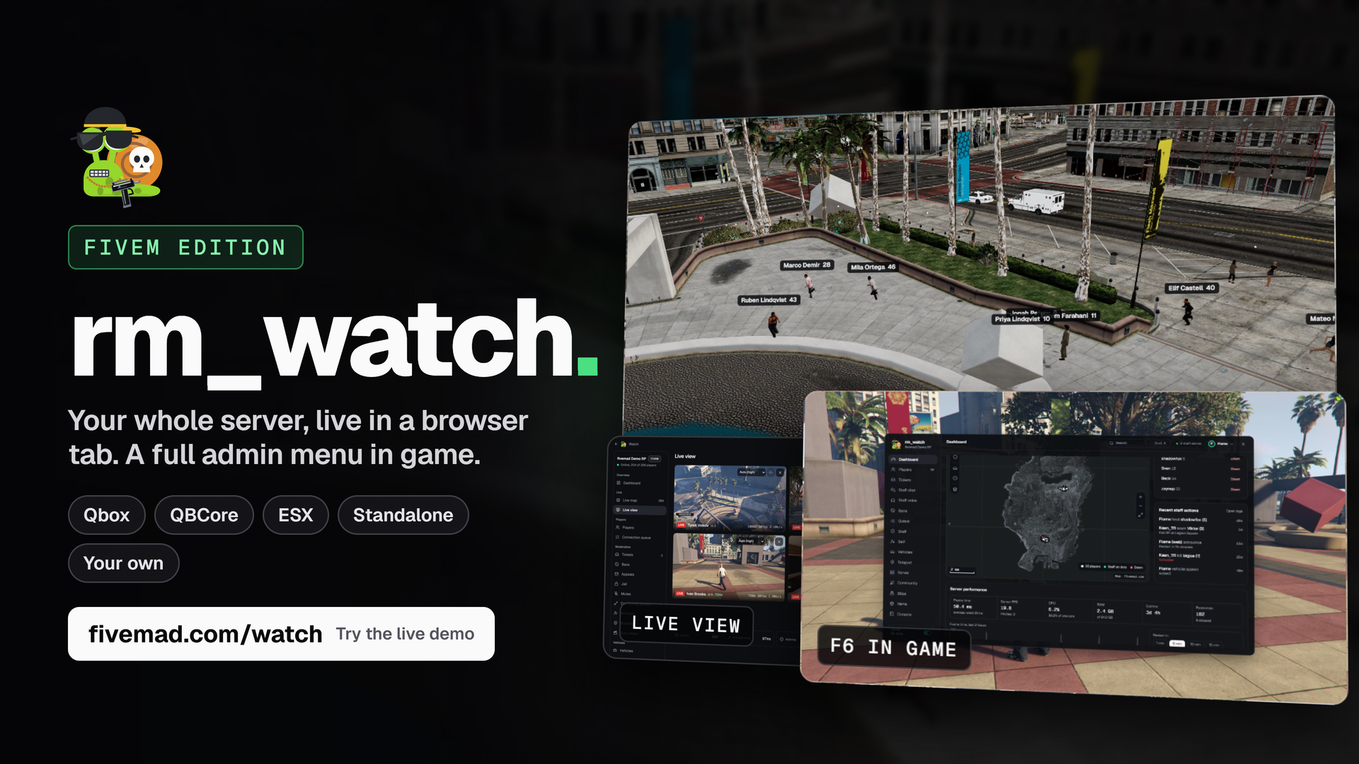 Watch your server live - rm_watch Admin Menu [FiveM]