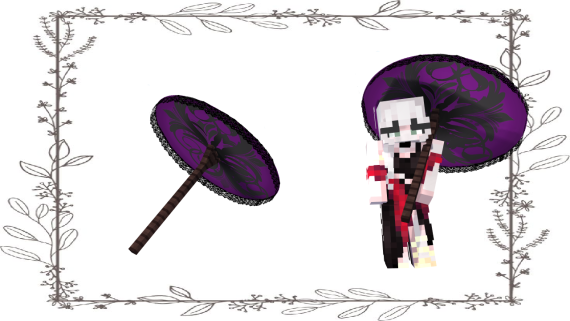 Violet & Black Designed Parasol