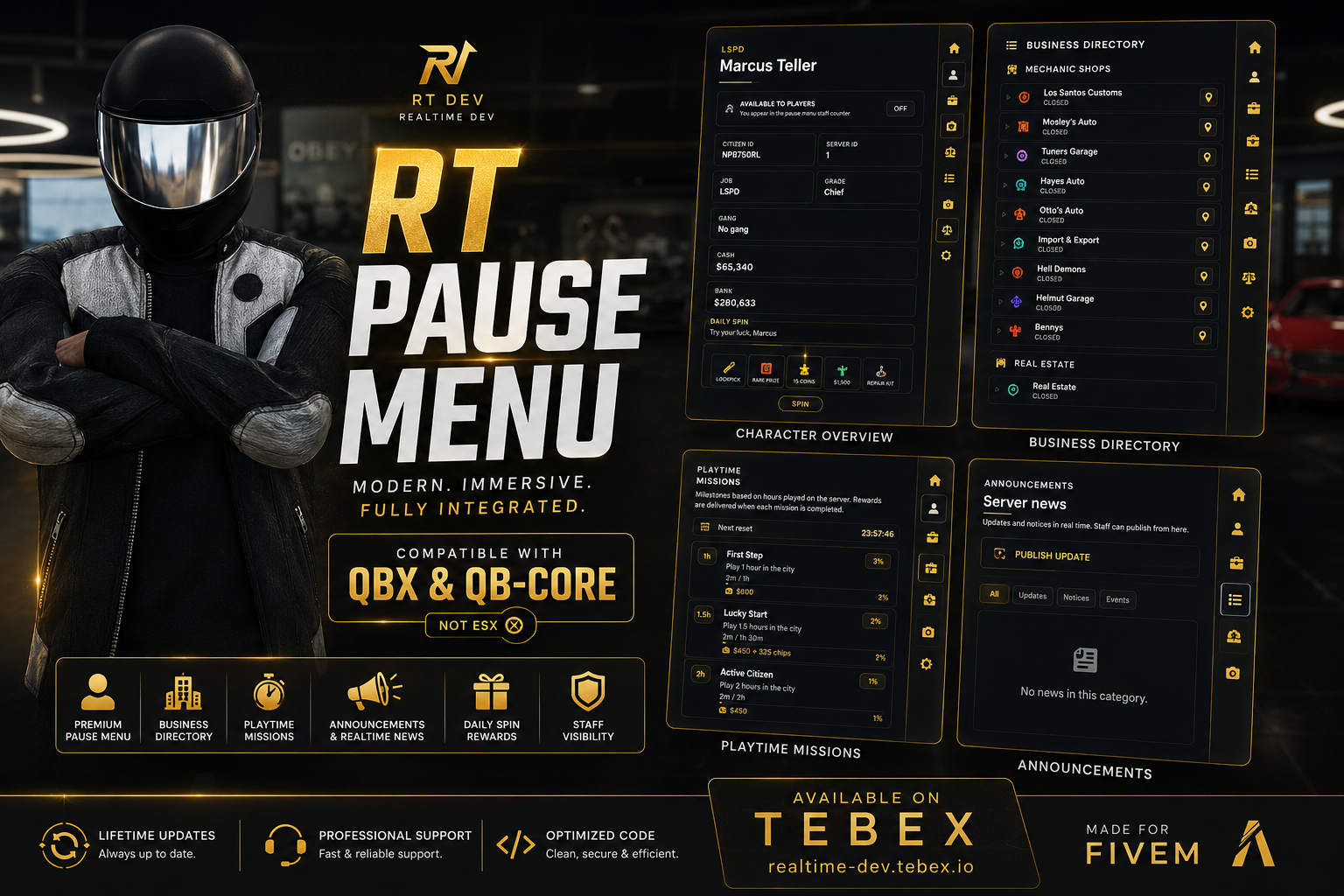 RT Pause Menu | Premium ESC Menu (QBCore / Qbox)